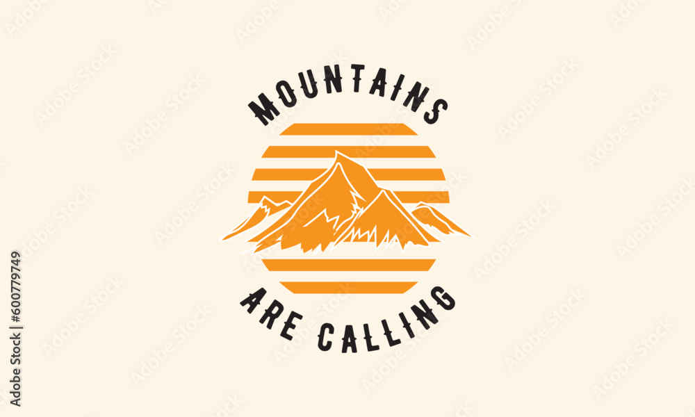 Mountains Adventure Vector with White Background,Logo,Icon,Design