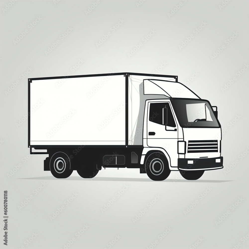 silhouette of delivery truck, isolated vector illustration on white background for logo, graphic design, advertising, and marketing. generative ai silhouette of delivery truck, isolated vector illustration on white background for logo, graphic design, advertising, and marketing. generative ai