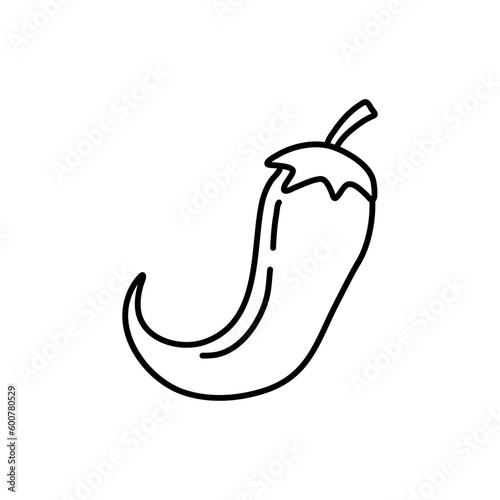 Chili pepper hand drawn outline doodle icon. Vector sketch illustration of chili pepper for print, web, mobile and infographics isolated on white background.