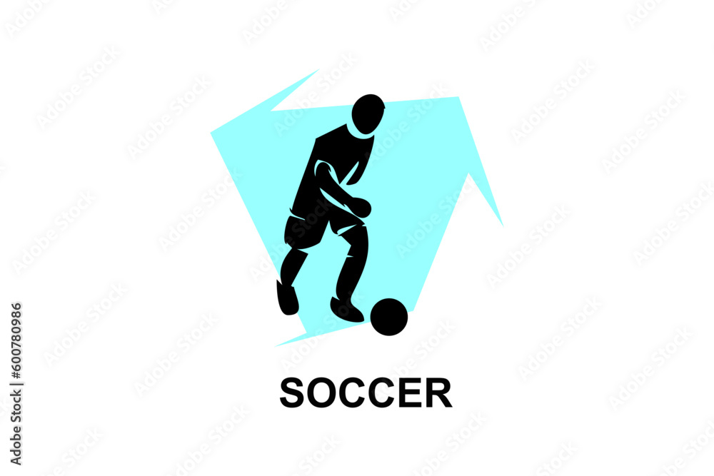 Soccer or football sport vector line icon. sportman, playing football. sport pictogram illustration. Soccer or football sport vector line icon. sportman, playing football. sport pictogram illustration.