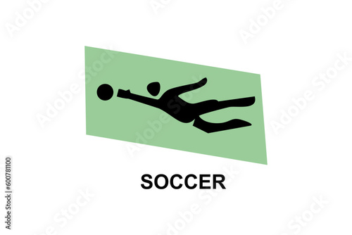 Soccer or football sport vector line icon. sportman, playing football. sport pictogram illustration.