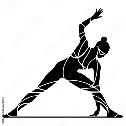 Fototapeta Naklejka Na Ścianę i Meble -  silhouette of yoga body in vector 