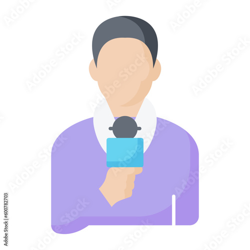 Journalist Flat Icon