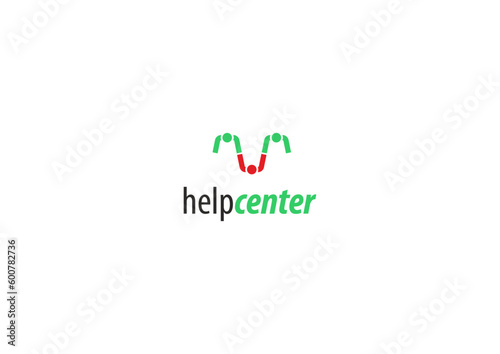 Template logo design solution for help center, medical center or social organization