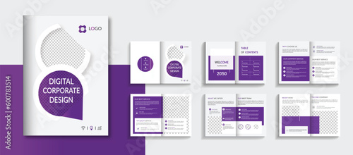 Company profile brochure template design, annual report, minimal brochure template design, business brochure design with 12 page