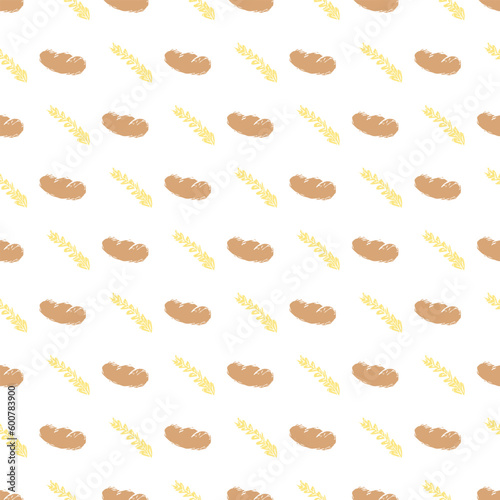 Seamless pattern with bread icons. Bread background