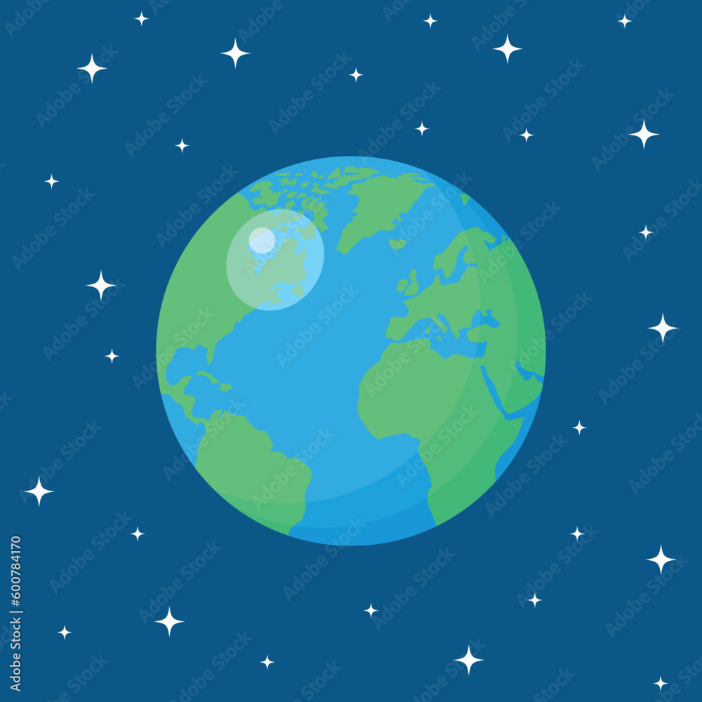 Earth globes isolated on black background. Flat vector illustration planet icon