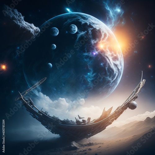 earth in space with some of magic