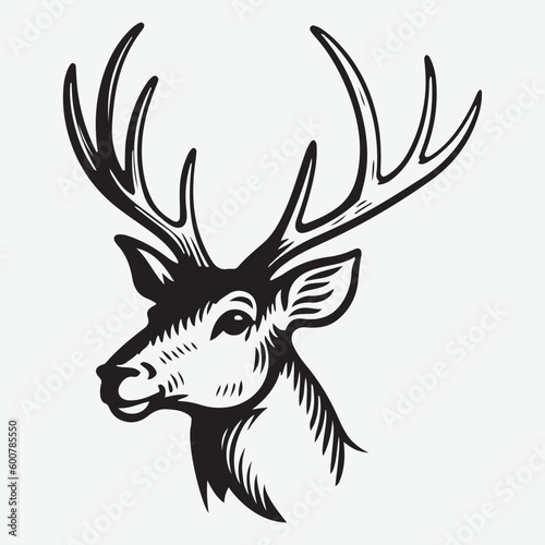 Deer head Vector illustration. Deer Vintage Logo © DNC