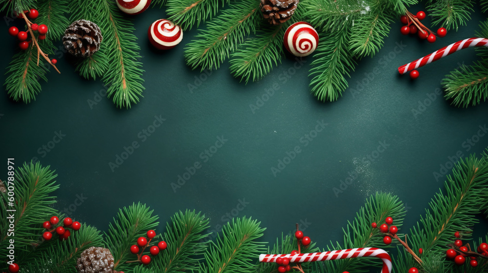 Christmas background. Illustration AI Generative.