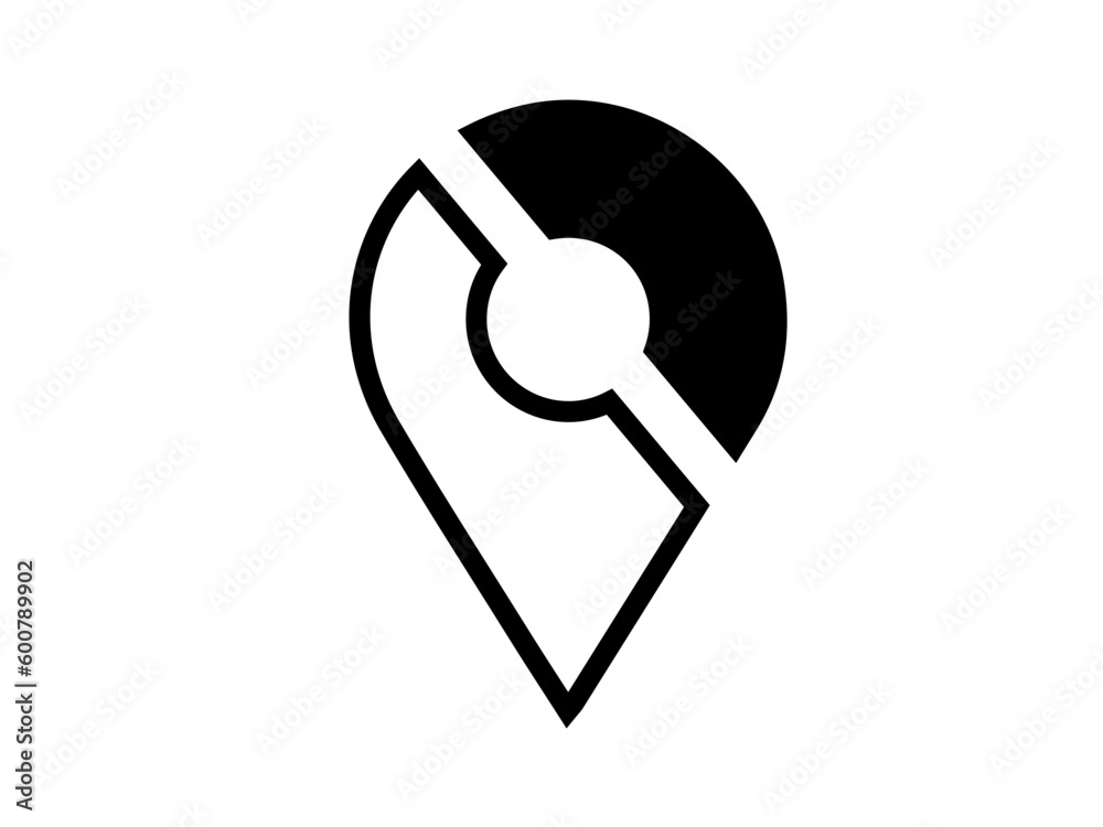 Modern Location, pin, pointer icon symbol vector design by illustration Modern Location, pin, pointer icon symbol vector design by illustration