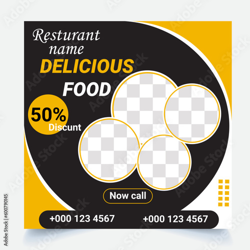 Free vector instagram food poster design.