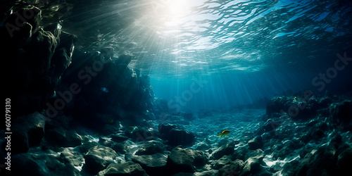 Sea underwater, coral, natural light