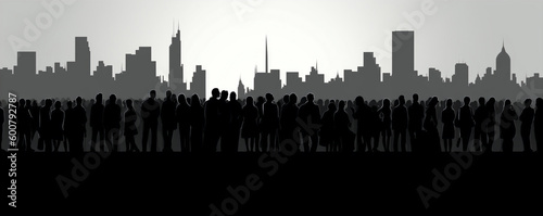silhouette of cheering crowd in protest  isolated vector illustration on white background for logo  graphic design  advertising  and marketing. generative ai