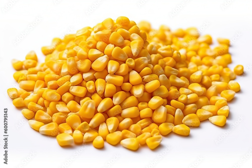Pile of sweet corn kernel on white background Pile of sweet corn kernel on white background