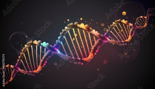bio-technology human DNA structure wallpaper for medical research generative ai