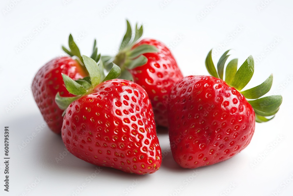 Strawberry, red fruit on white background (Ai generated) Strawberry, red fruit on white background (Ai generated)