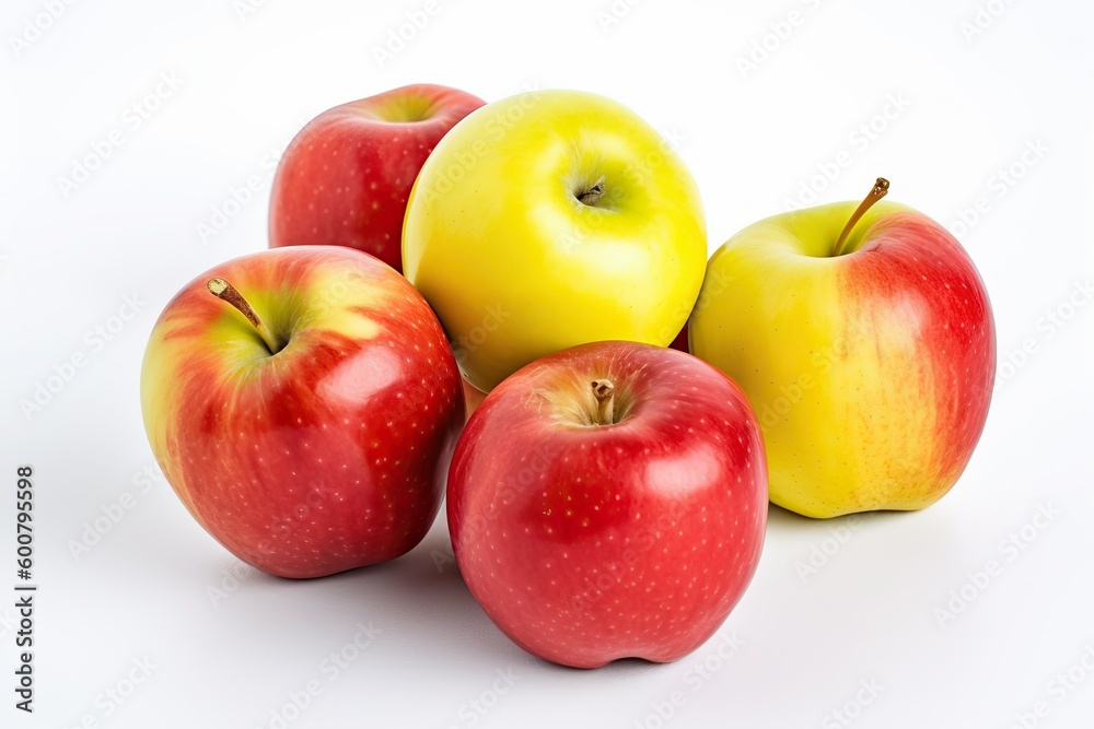 Apple, Red natural fruit on white background (Ai generated) Apple, Red natural fruit on white background (Ai generated)