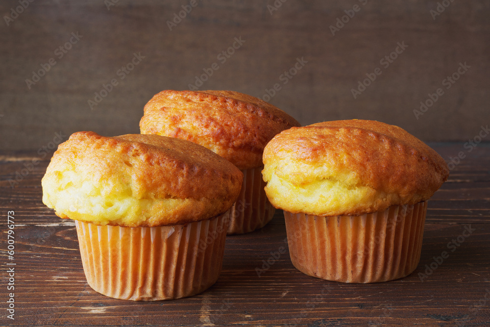 Traditional lemon muffins in natural window light Traditional lemon muffins in natural window light