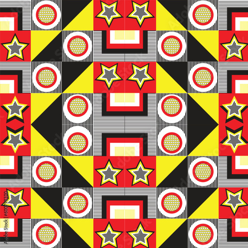 Geometrical Textile Shapes Pop Culture Background 