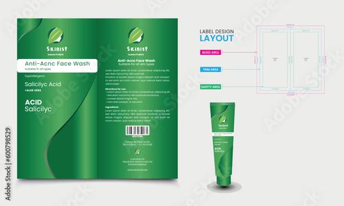 Cosmetic label design, vector template. 