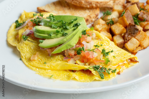Canvastavla A view of an omelet plate.