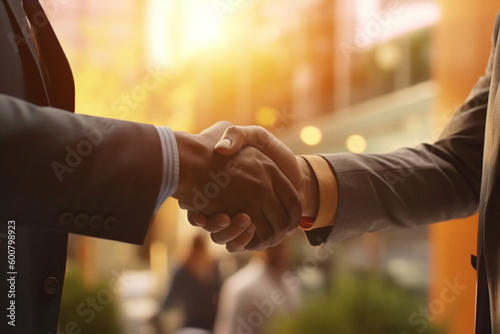 Sealing the Deal: A Businessman's Handshake, growth, management, team, office, contract