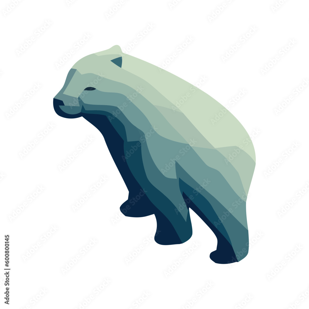 Cute arctic bear standing on white wallpaper Cute arctic bear standing on white wallpaper
