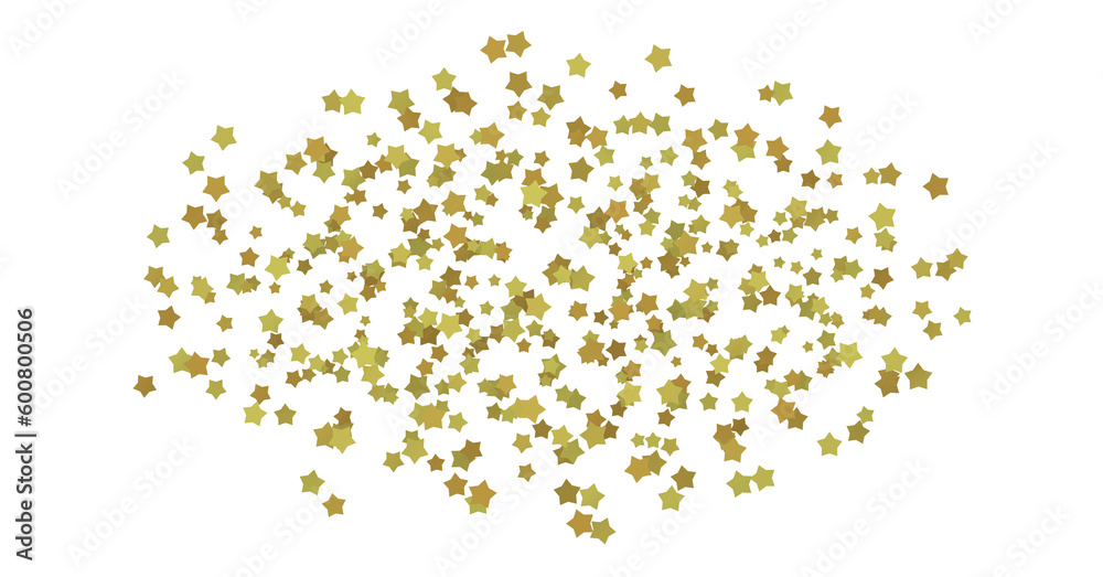 XMAS stars. Confetti celebration, Falling golden abstract decoration for party, birthday celebrate, (PNG transparent)