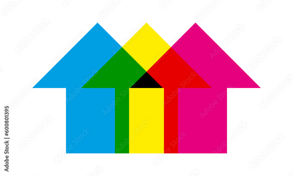 CMYK Colour Mix Upward Mini Arrows CMYK Colour Mix Upward Mini Arrows