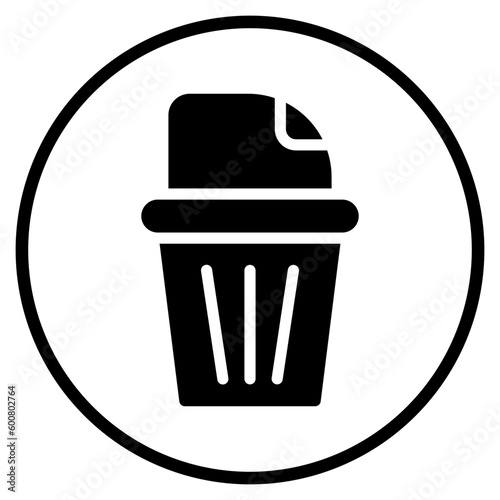 garbage bin glyph icon