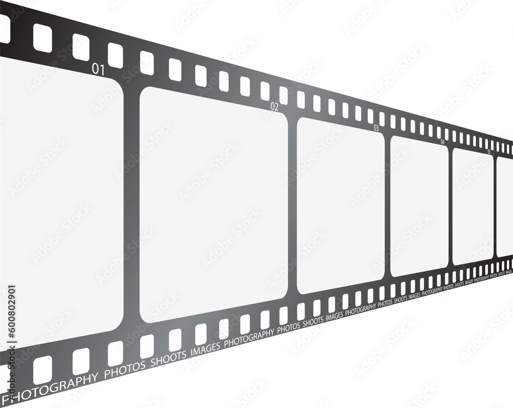 A section of film looking along its length