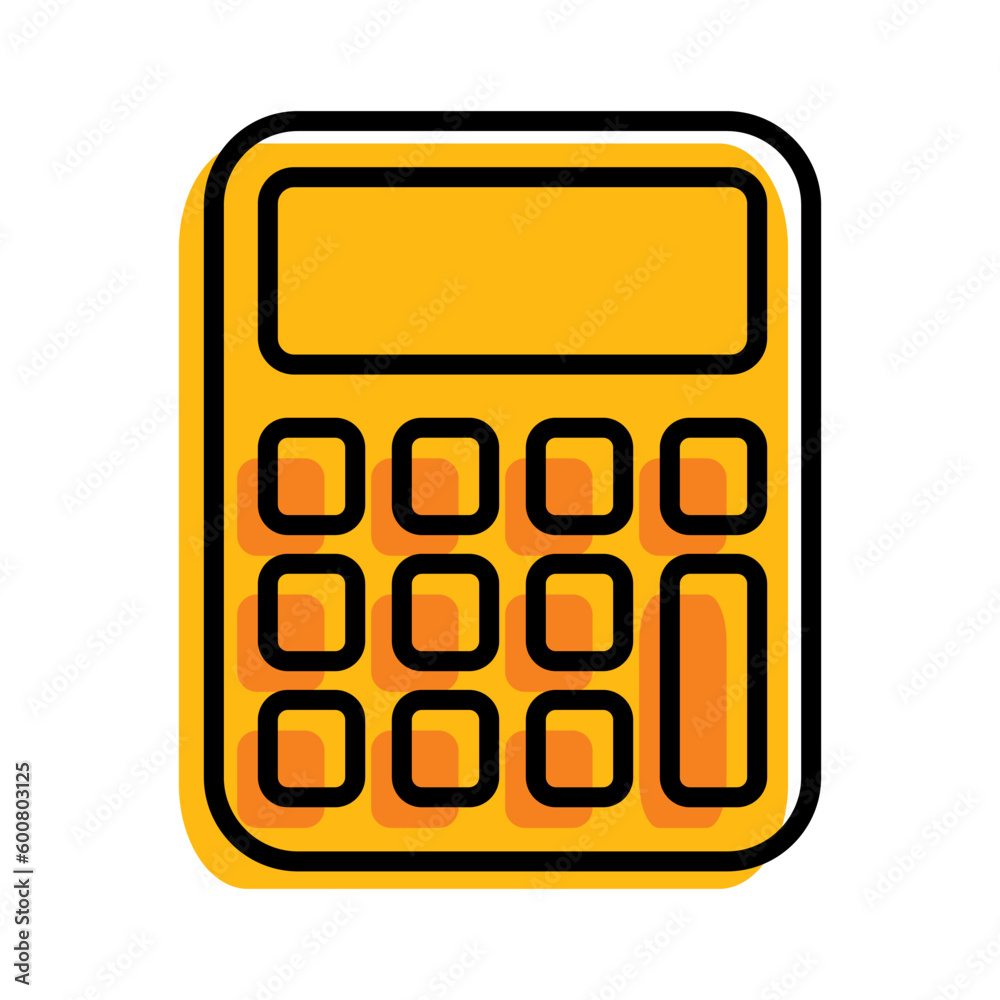 calculator yellow outline ecommerce Icon button calculator yellow outline ecommerce Icon button