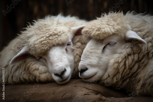 cute sheep sleeping