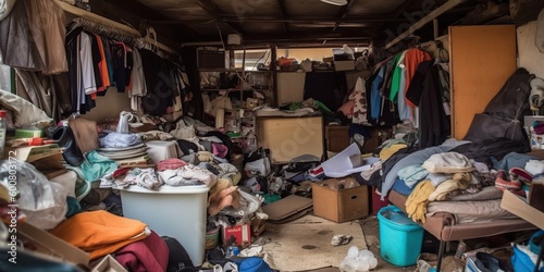 A crowded, unsanitary living space, highlighting the urgent need for improved housing conditions, concept of Overcrowding, created with Generative AI technology