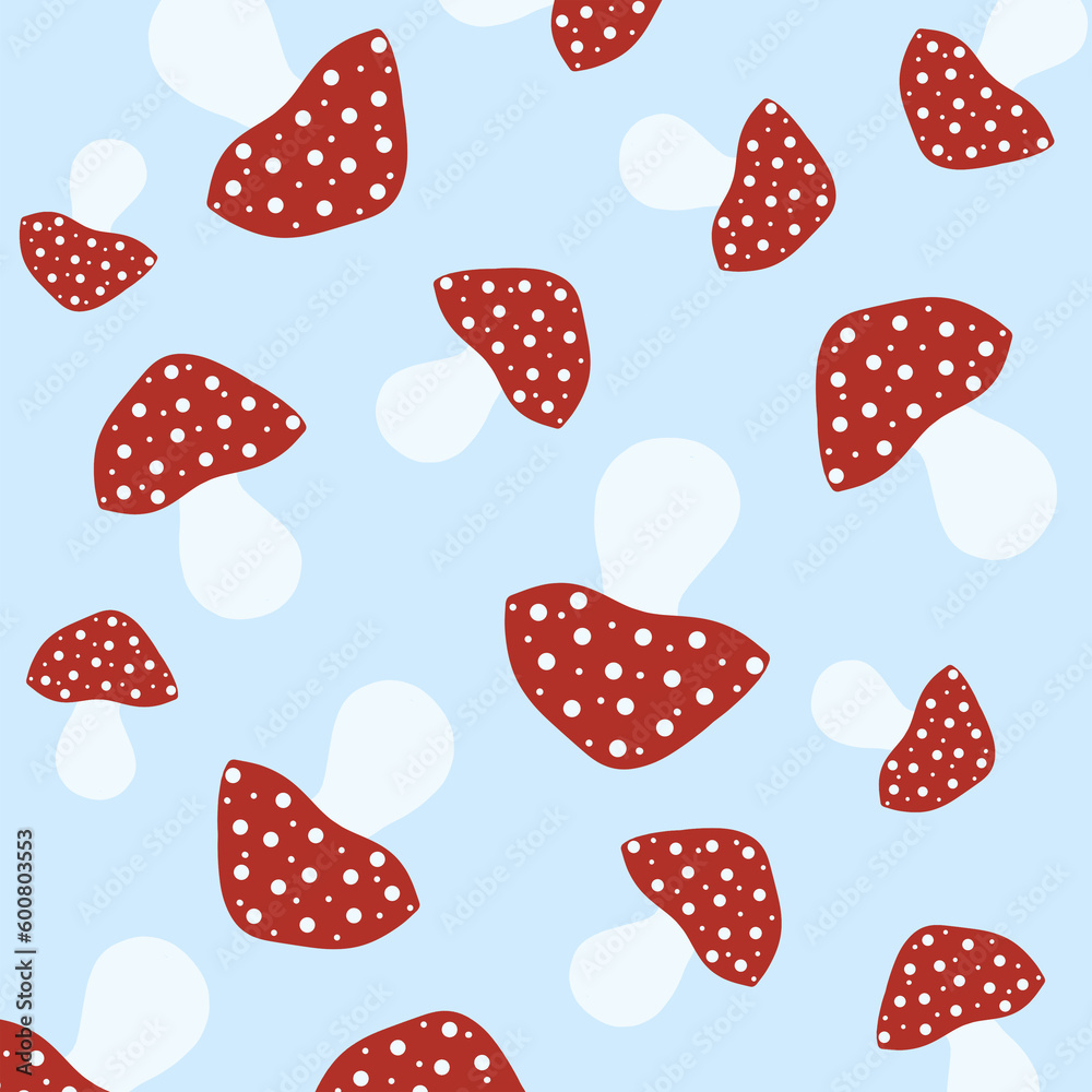 pattern on a blue background fly agaric mushrooms pattern on a blue background fly agaric mushrooms