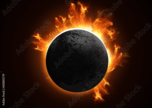 A 3D Total eclipse in detail.