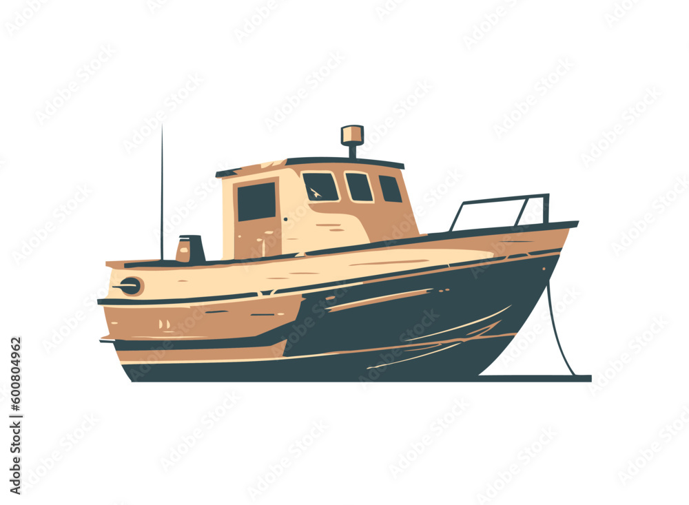 Sailing ship icon symbolizes summer yachting vacations Sailing ship icon symbolizes summer yachting vacations