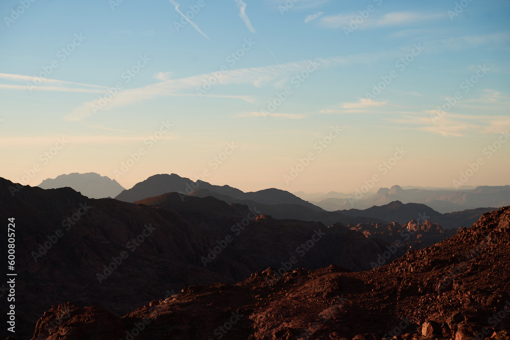 sunset in the mountains