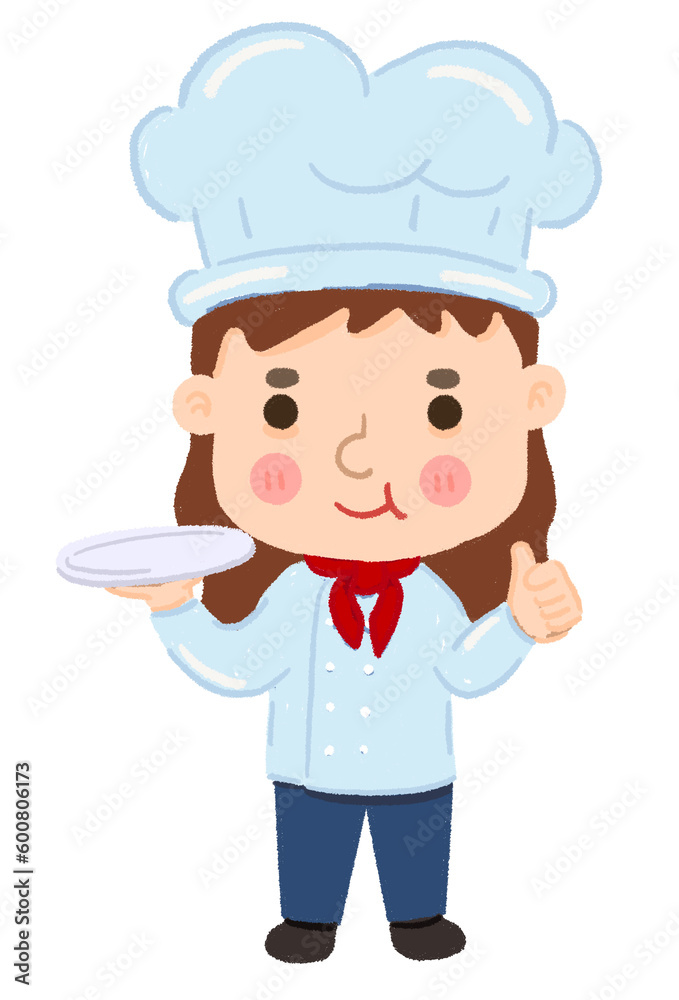 cute cartoon drawing chef cooking bakery woman cute cartoon drawing chef cooking bakery woman