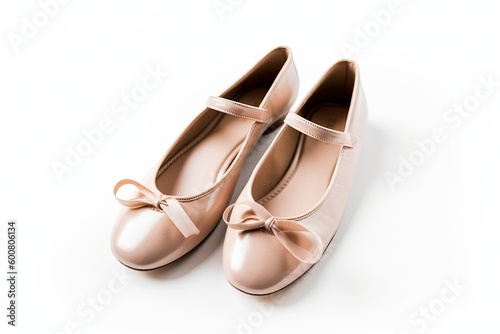 Shoe, ballet flat on white background (Ai generated)