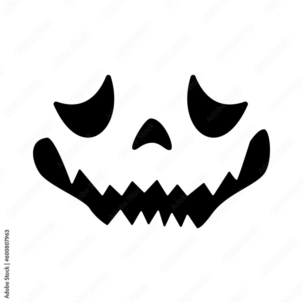 Fototapeta premium Scary ghost face. Ghost mask. Pumpkin carved devil face for Halloween.