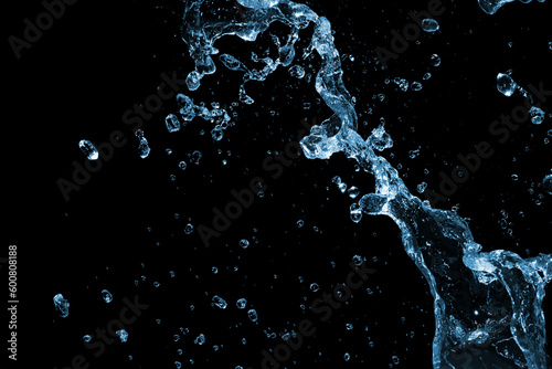 Εκτύπωση καμβά Liquid Water Splash on Black Background