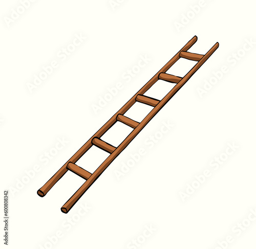 Ladder. Vector pen drawing icon