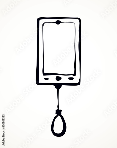 Vector drawing. Mobile phone with gallows