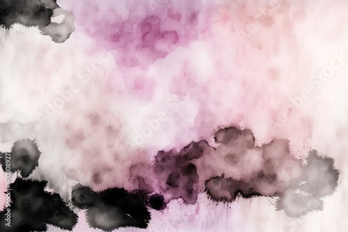 Pink and black watercolor illustration background, generative ai