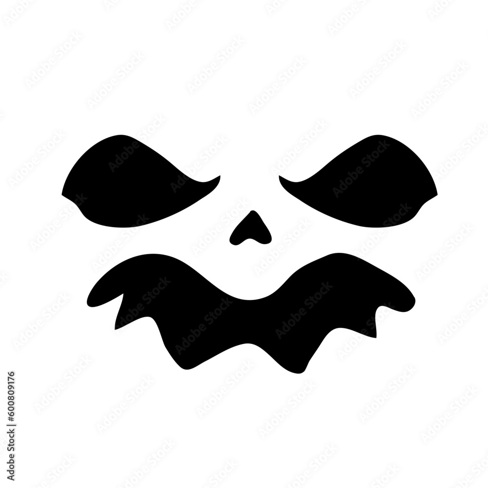 Scary ghost face. Ghost mask. Pumpkin carved devil face for Halloween. Scary ghost face. Ghost mask. Pumpkin carved devil face for Halloween.