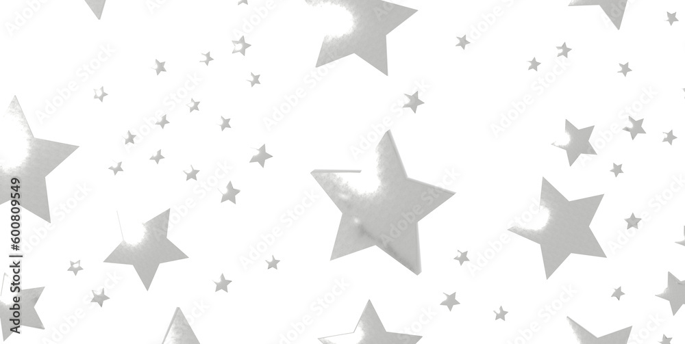 Obraz premium Seamless pattern with small silver stars on white background. - png transparent