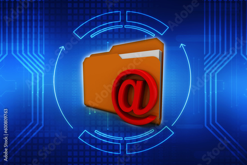 3d rendering folder icon email 