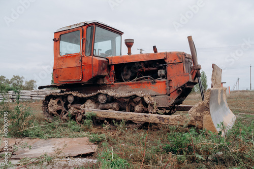 old rusty tractor